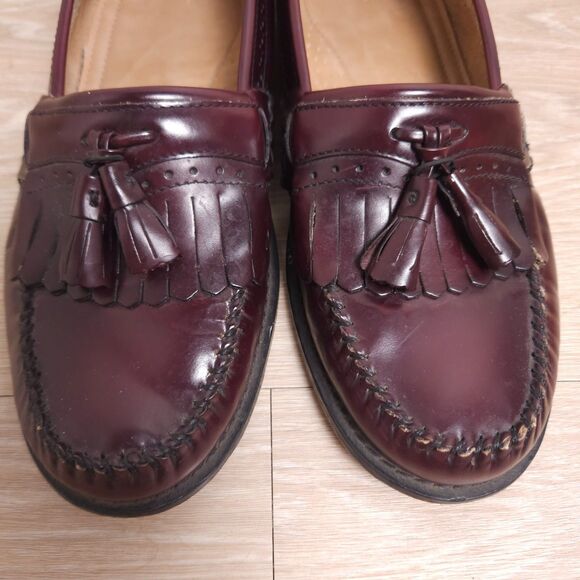 GH Bass & Co Weejuns Leather Loafers Dress Shoes Mens Size 12 Burgundy - Picture 7 of 16